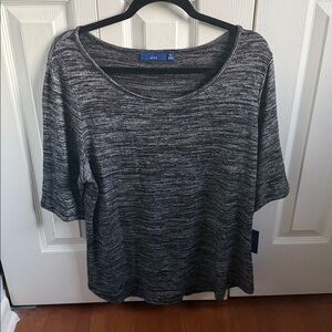 Apt. 9 Charcoal and Black Knit Top